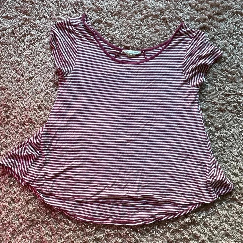 Pink Rose Wide Neck Flowy Tee